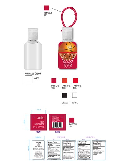 Label - ACORE Cherry(Boys) Hand Sanitizer Label Artwork